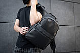 Мужской городской черный рюкзак из экокожи RGB-23 молодежный для ноутбука, фото 4
