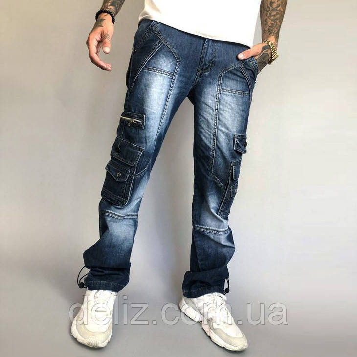 

Мужские молодежные джинсы Vigoocc 710 карго с боковыми карманами. Размер 29