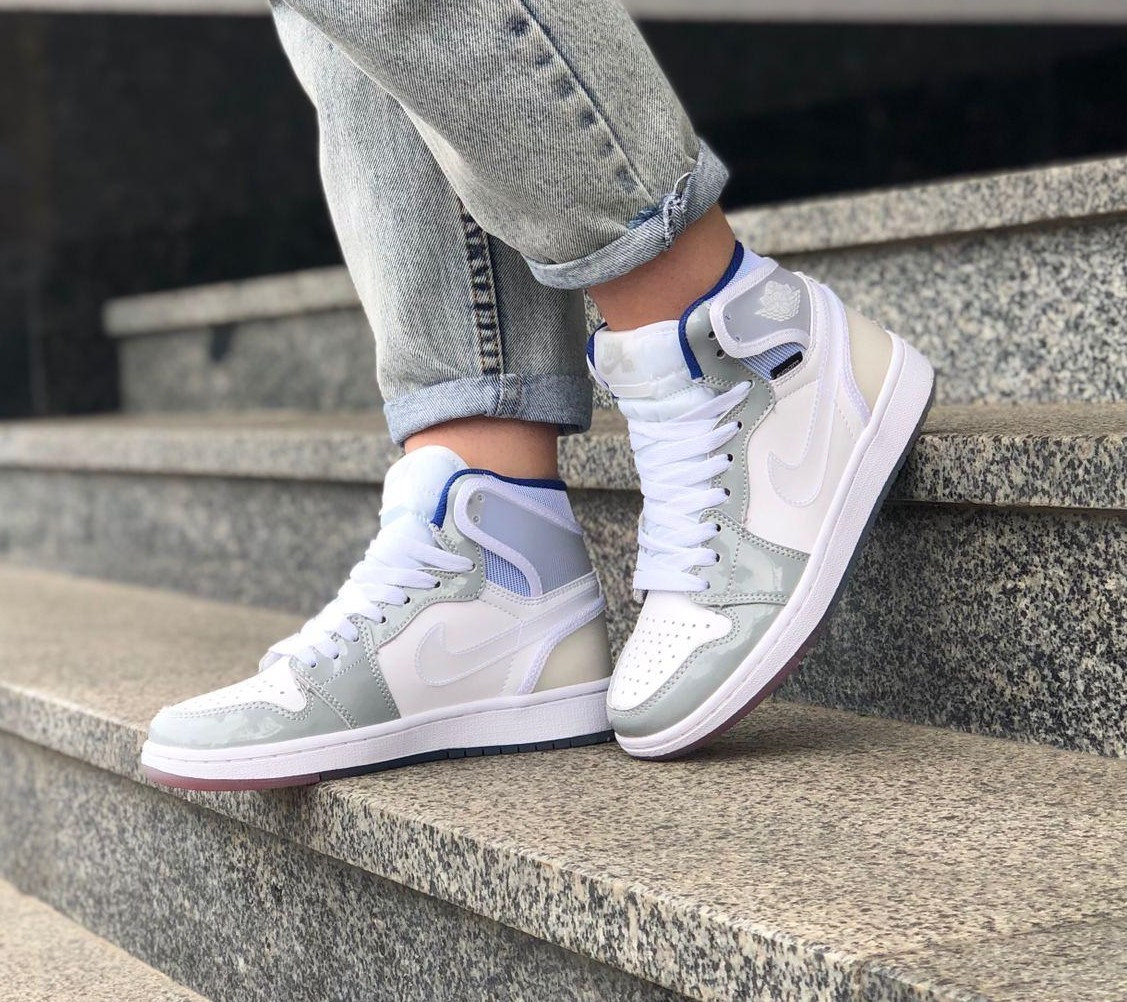 

Air JORDAN 1 Mid White Gray | кроссовки мужские и женские; серые/белые; мидл 43EU / 27.5cm, Белый