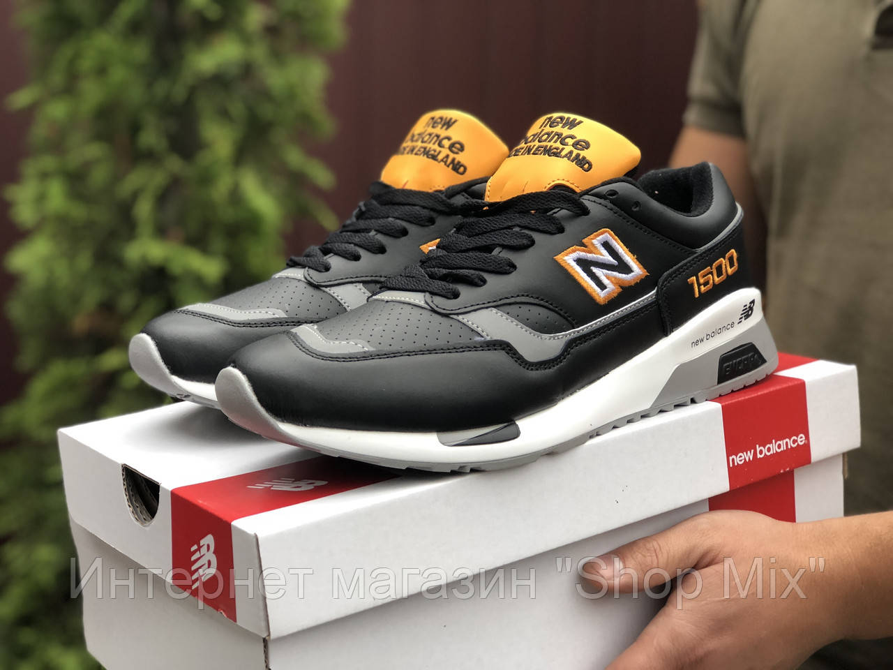 

Кроссовки мужские New Balance 1500 в стиле Нью Баланс, натуральная кожа , код SD-9915. Черные с оранжевым, Черный