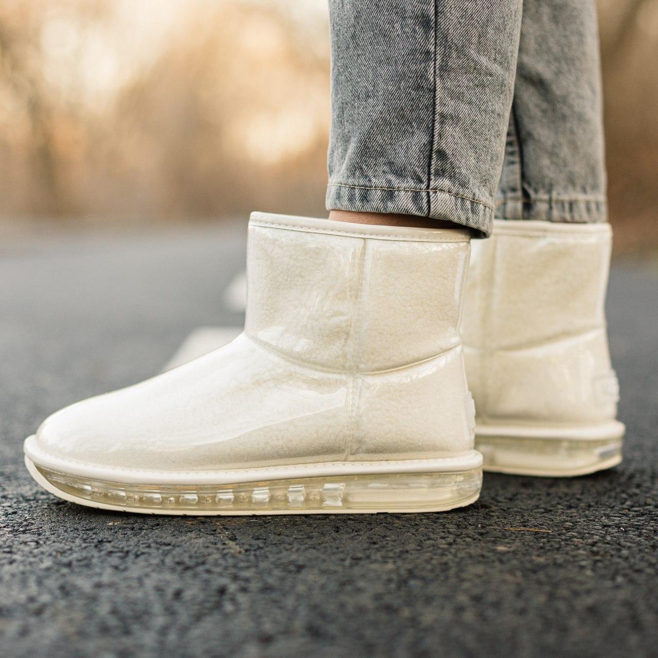 

UGG Mini Isabelle Transparent White | ботинки женские; белые/глянец; мини угги; зимние 38