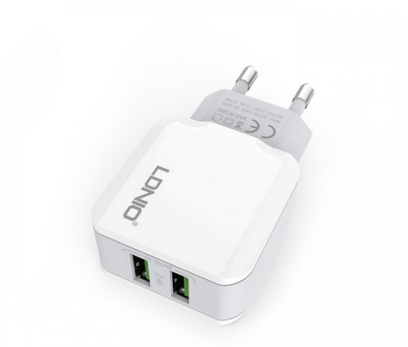 

Сетевое зарядное устройство Ldnio A2202 2USB 2.4A White, Белый