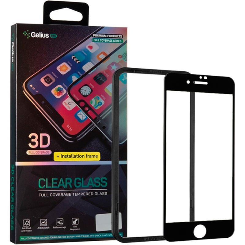 

Защитное стекло Gelius Pro 3D + направляющая рамка для iPhone 7 / 8 Black, Черный