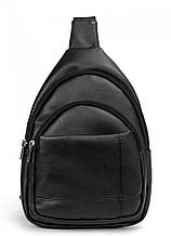Мужская черная сумка-мессенджер (слинг) наплечная через плечо, кожзам (качественная экокожа)