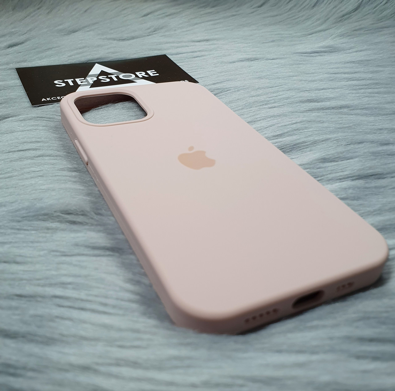 

Чехол оригинальный Silicone case Cover Full для Apple iPhone 12 и 12 pro противоударный с закрытым низом Pink sand