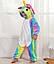 Детский Костюм Кигуруми, Пижама кингуруми Радужный Единорог Звездный для детей на взрослых детские пижамы, фото 2