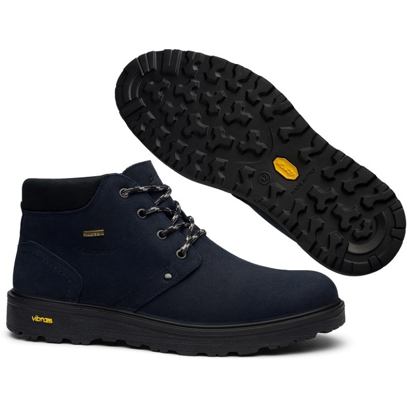 

Термо ботинки мужские Grisport vibram 40279T21 (синие, кожаные, непромокаемые, мембрана Spo-Tex, гриспорт), Синий