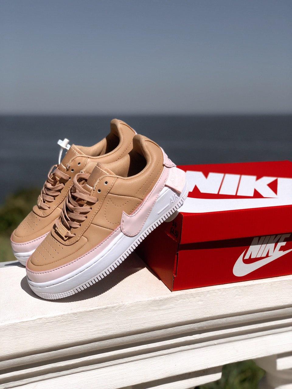 

Женские кроссовки Nike Air Force 1 Low Jester Beige Pink / Найк Аир Форс 1 Джестер Бежевые Розовые 38, Бежевый