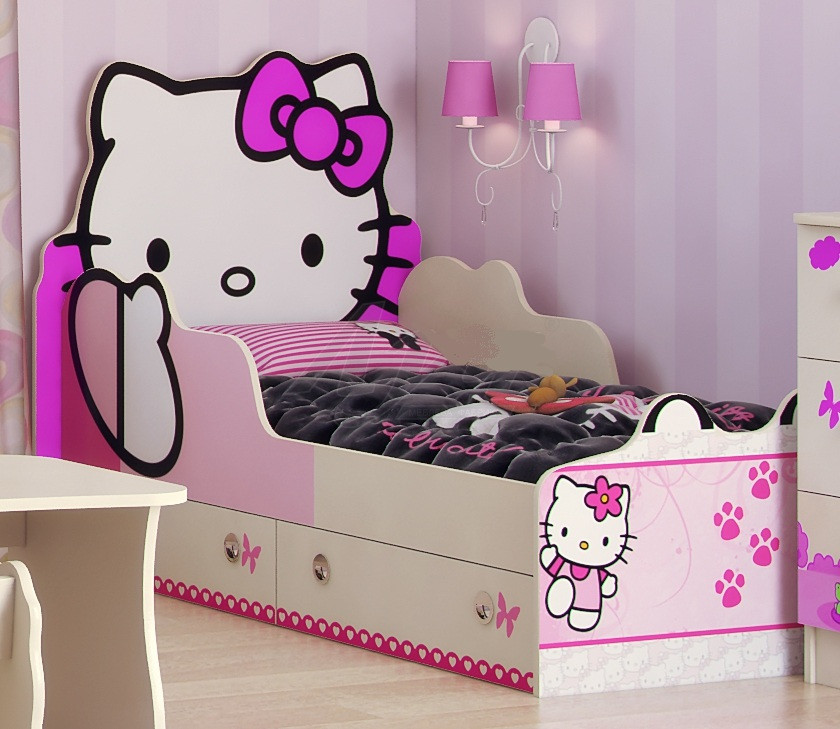 

Детская кровать Hello Kitty кроватка Хеллоу Китти + матрас 160х80х7см