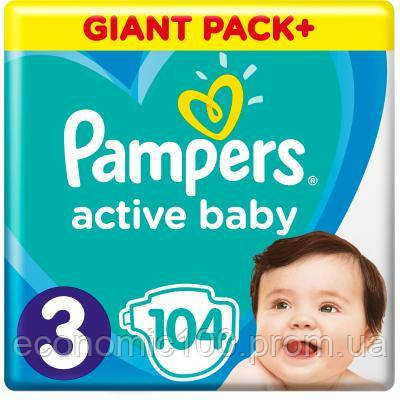 

Подгузник Pampers Active Baby Midi Размер 3 (6-10 кг), 104 шт. (8001090950215)