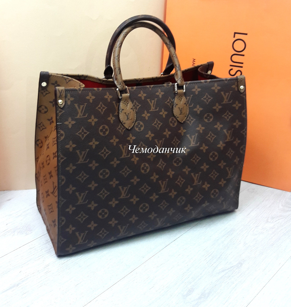 

Женская сумка Louis Vuitton Onthego GM Monogram Giant, женская брендовая сумка Луи Виттон, шоперы луи виттон, Коричневый