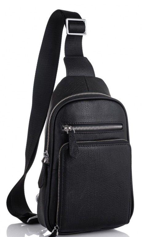 

Мужской кожаный рюкзак на одно плечо Tiding Bag 3 л, черный