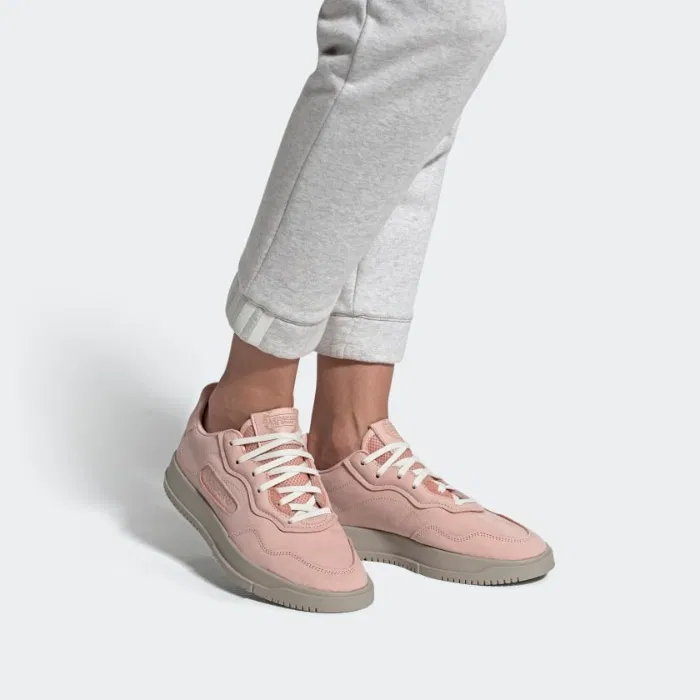 adidas originals sc premiere trainers in pink suede