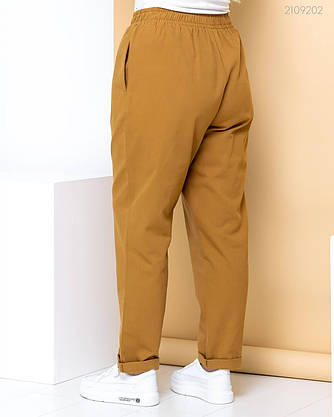 Джинсовые брюки женские горчичные на высокой посадке c боковыми карманами PY/-1075, фото 2
