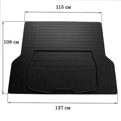 

Коврик в багажник универсальный UNI BOOT L (137см Х 109см) 3023011, Черный