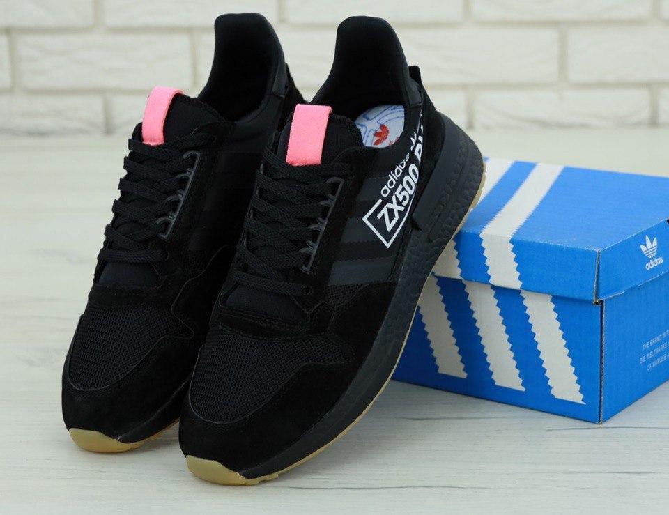 

Мужские кроссовки Adidas ZX 500 RM Black / Адидас Зед Икс 500 РМ Черные