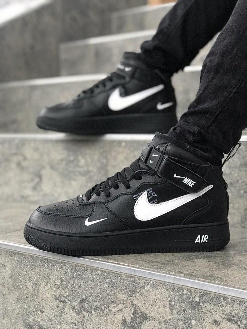 

Мужские кроссовки Nike Air Force 1 Mid 07 LV8 Black / Найк Аир Форс 1 Мид 07 ЛВ8 Черные, Черный