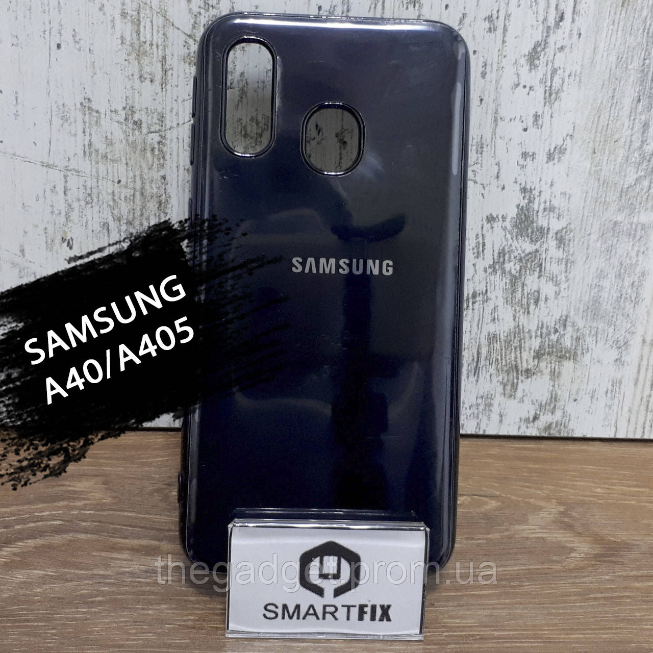 

Силиконовый чехол для Samsung A40 / A405F Glossy Logo Черный