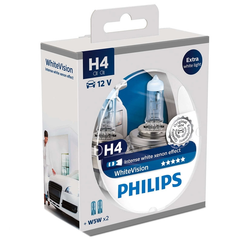 

Лампа Н4 12V 60/55 (43) PHILIPS White Vision +60% 4300K (2шт)