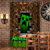 Штора 3D з принтом-Minecraft Logo, фото 1