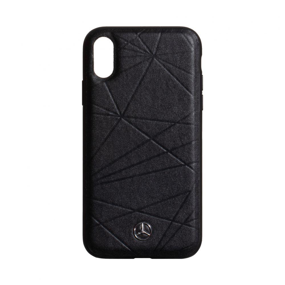 

Чехол Mercedes-Benz Leather для Apple Iphone Xr, Чёрный