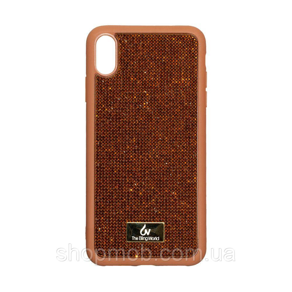 

Чехол для телефонов смартфонов (с камнями ) Bling World TPU+LCPC for Apple Iphone Xs Max Цвет Тёмно-Оранжевый