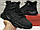 Мужские зимние кроссовки на меху Huarache X Acronym City Winter черного цвета (Черные Найк Хуараче на меху), фото 4