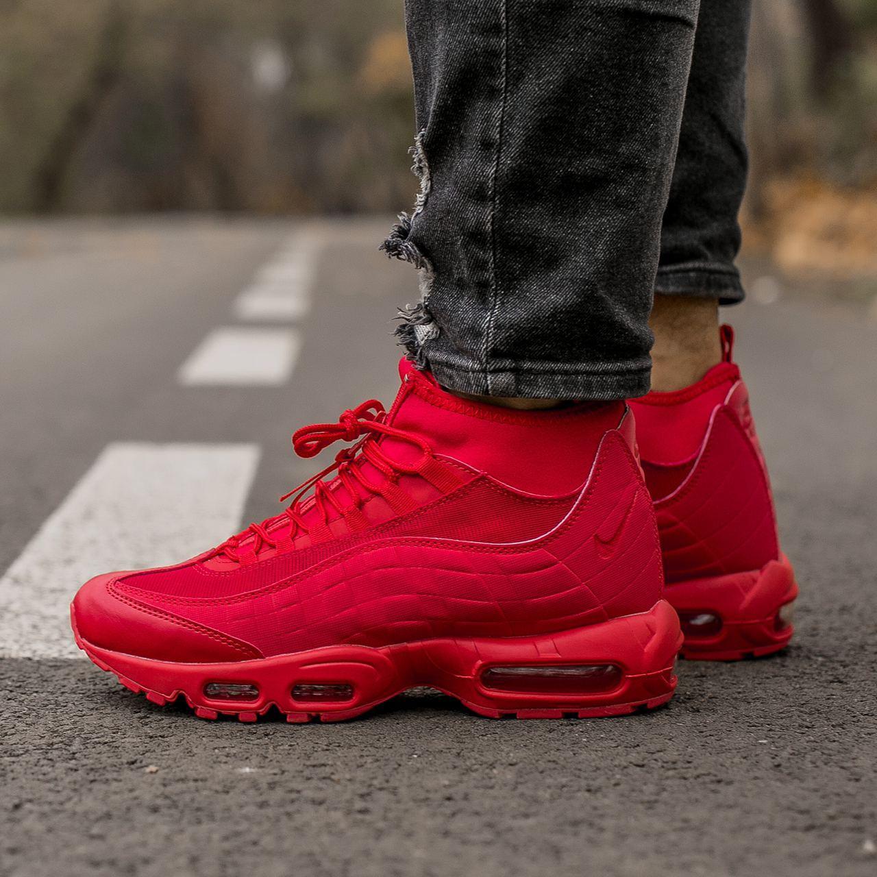 

Кроссовки мужские в стиле " Nike Air Max 95 SneakerBoot Red " 42, Красный