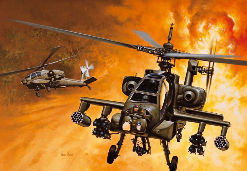 

AH-64A APACHE. Сборная модель вертолета в масштабе 1/72. ITALERI 159