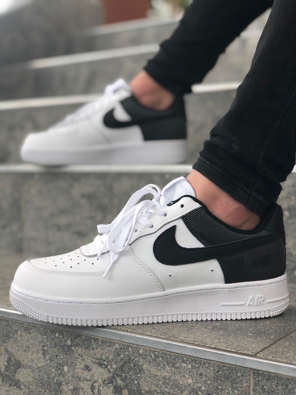 

Мужские кроссовки Nike Air Force 1 White Black / Найк Аир Форс 1 Белые Черные, Белый