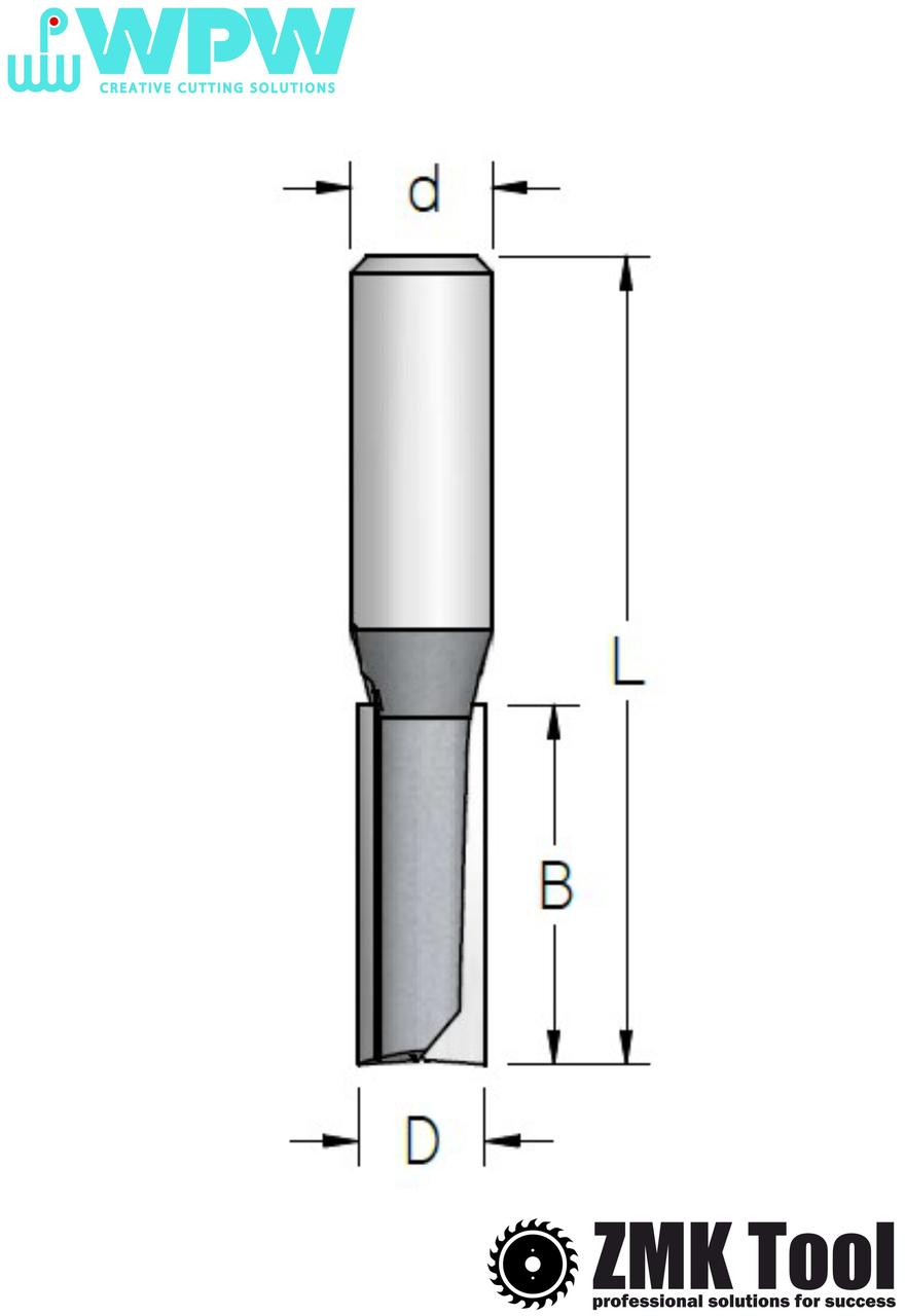 

Фреза WPW прямая пазовая S=8 D=12x25x57