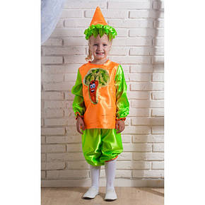 Дитячий костюм Морквина дітям 4,5,6,7 років на свято Осені Карнавальний Морква Морква хлопчикові дівчинці, фото 2