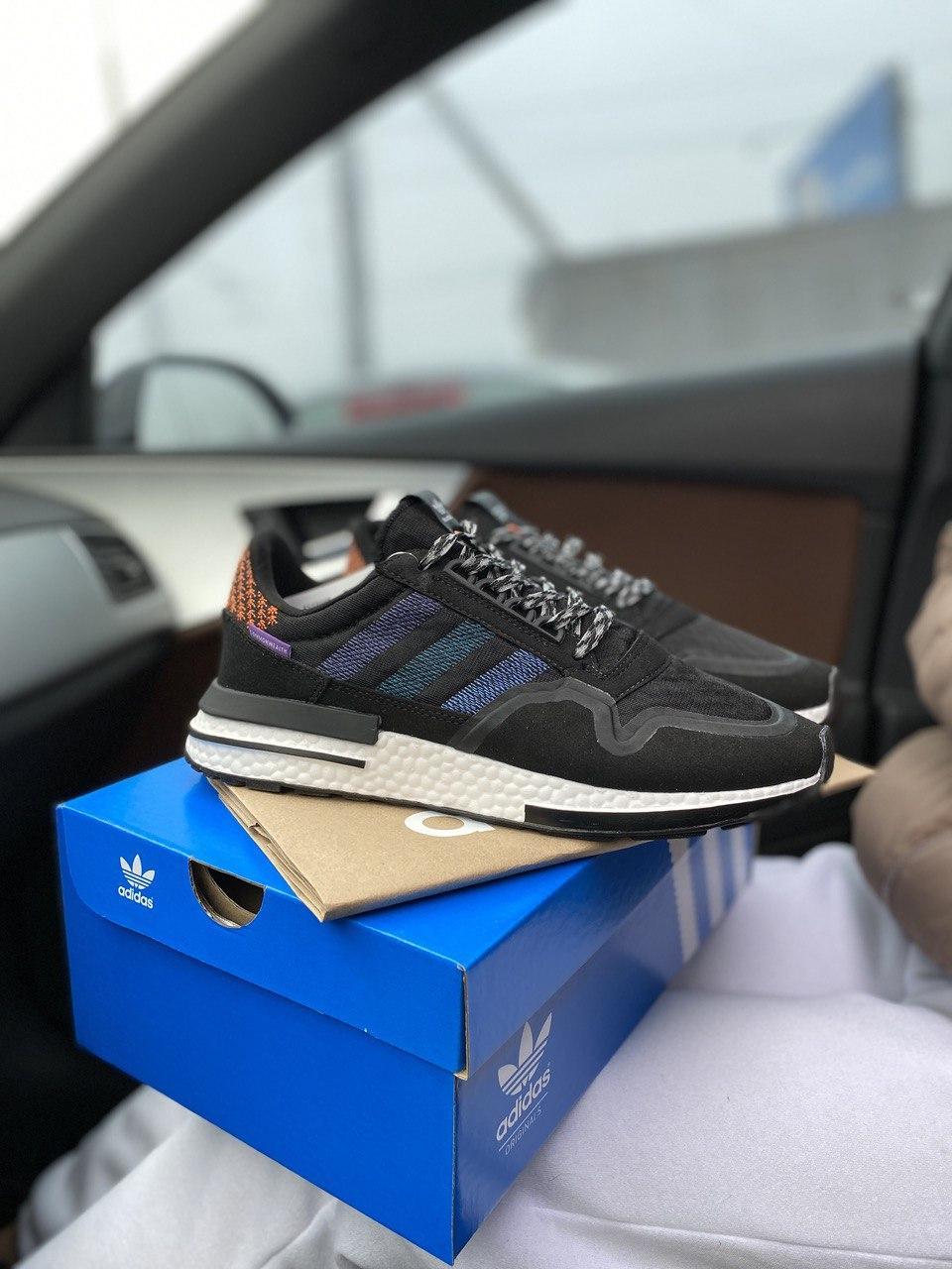 

Мужские кроссовки Adidas ZX 500 RM Black / Адидас Зед Икс 500 РМ Черные