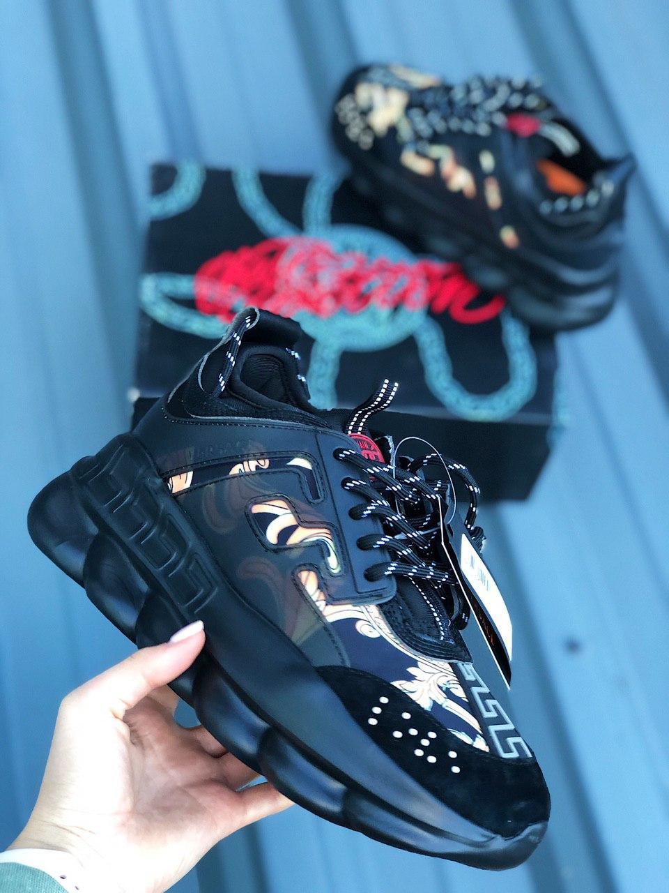 

Мужские кроссовки Versace Chain Reaction Black / Версаче Чеин Реакшн Черные 43, Черный