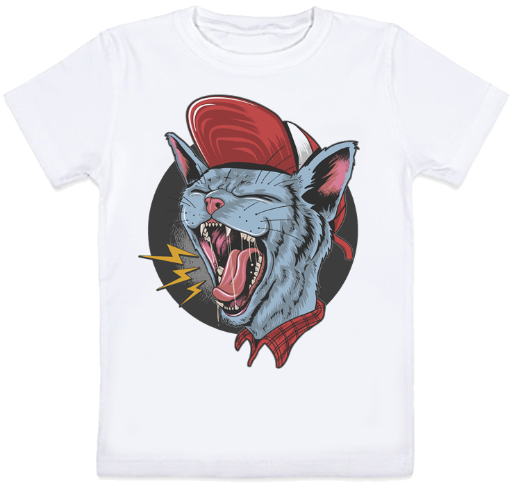 

Детская футболка "Screamo Cat" (белая) 1-2
