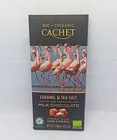 Шоколад Cachet bio organic молочний з карамелю та морською сілю 100г