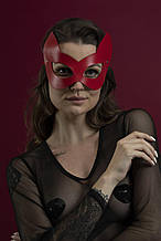 Маска кішечки Feral Feelings - Kitten Mask, натуральна шкіра, червона SO3410 код
