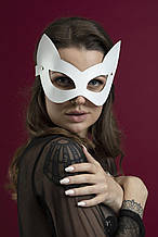 Маска кошечки Feral Feelings - Kitten Mask, натуральная кожа, белая SO3411 код