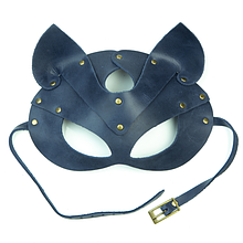 Преміум маска кішечки LOVECRAFT, натуральна шкіра, блакитна, подарункова упаковка SO3314 код