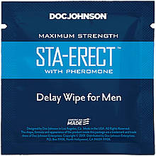Пролонгирующая серветка Doc Johnson Sta-Erect Delay Wipe For Men з феромонами SO3489 Амур