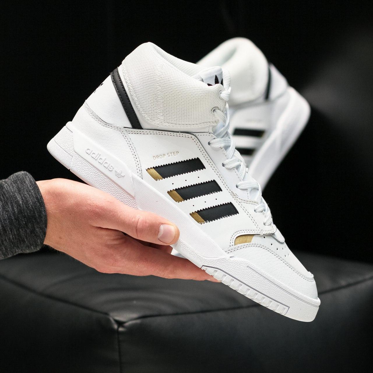 

Adidas Drop Step Higt White Black | кроссовки-кеды мужски; белые/черные; осенние / весенние 44, Белый