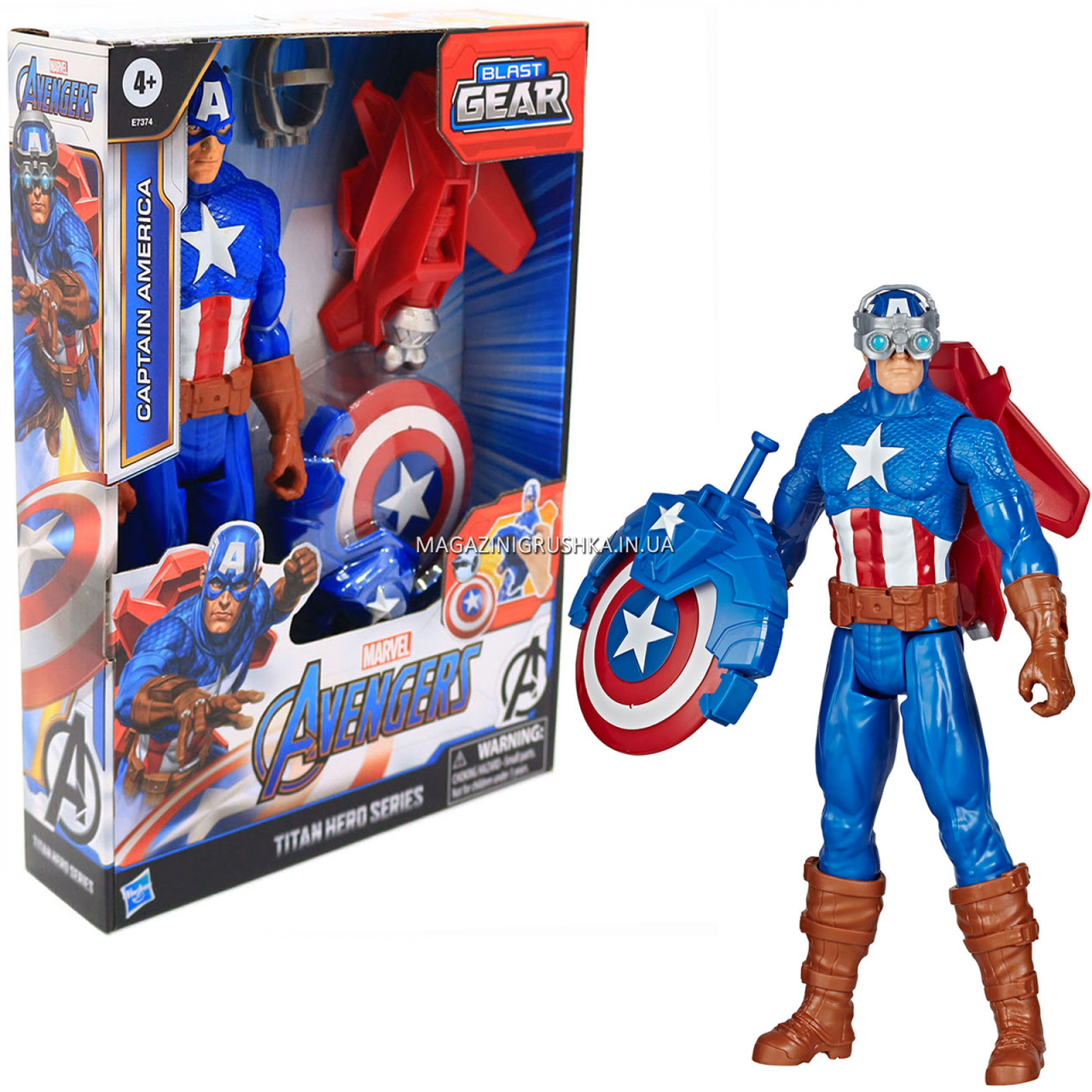 

Фигурка Hasbro Marvel Avengers Мстители Титан Капитан Америка с аксессуарам (E7374