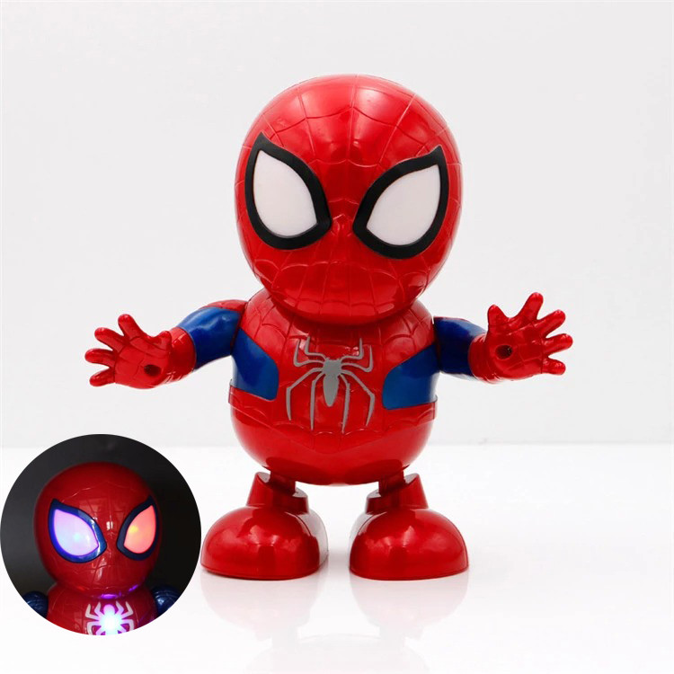 

Интерактивная игрушка танцующий супергерой робот человек паук Dance Spider Man Hero Marvel со звуком и светом, Красно-синий