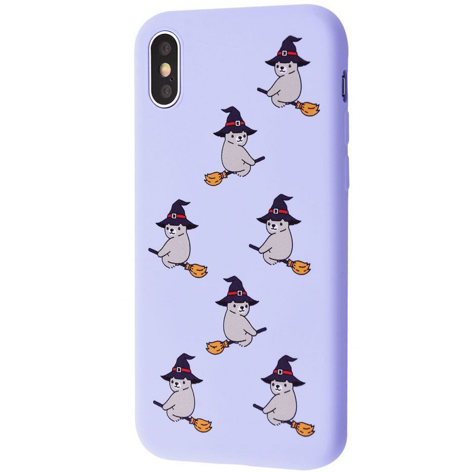 

TPU чехол WAVE Fancy для Apple iPhone X / XS (5.8, Bear on broom / light purple