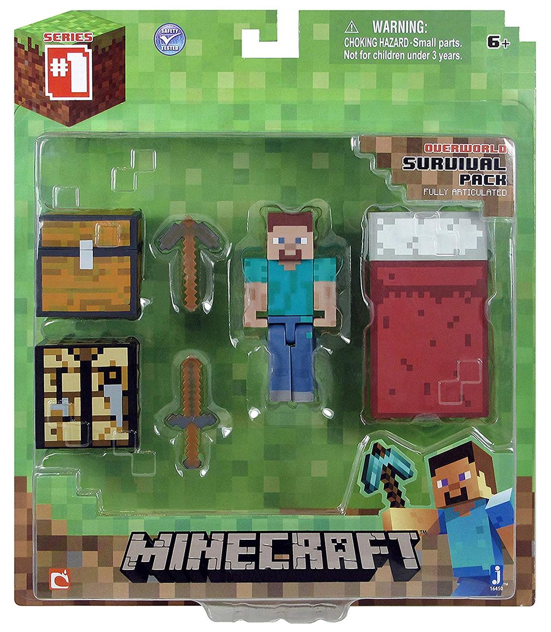 

Фигурка Стив с кроватью набор для выживания Майнкрафт Minecraft Overworld Survival Pack Steve выживание оригин