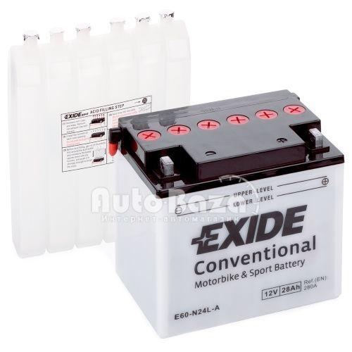 

Аккумулятор 28Ah-12v Exide (E60-N24L-A) (184х124х169) R, EN280