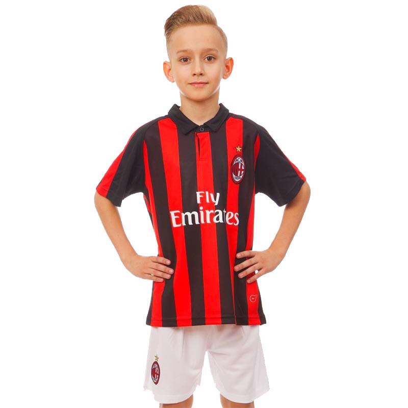 

Форма футбольная детская AC MILAN домашняя 2019 Zelart CO-8039 (р-р 20-28-6-14лет, 110-155см, красный-черный)