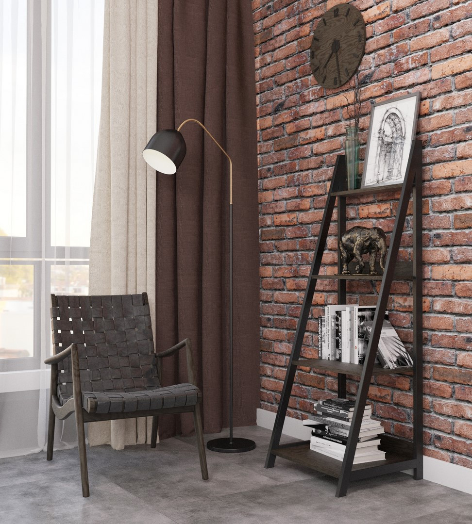 

Каркас стеллажа Loft Металл-Дизайн без ДСП деталей. Серия Дуо. прозрачный лак