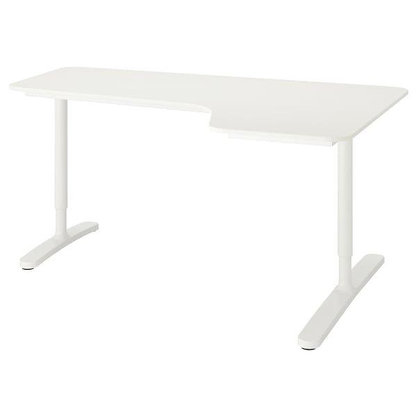 BEKANT БЕКАНТ, Кутовий письмовий стіл правобічний, білий160x110 см