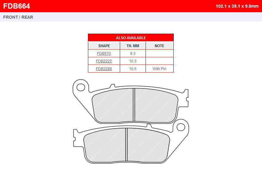 

Тормозные колодки FE FDB664P
